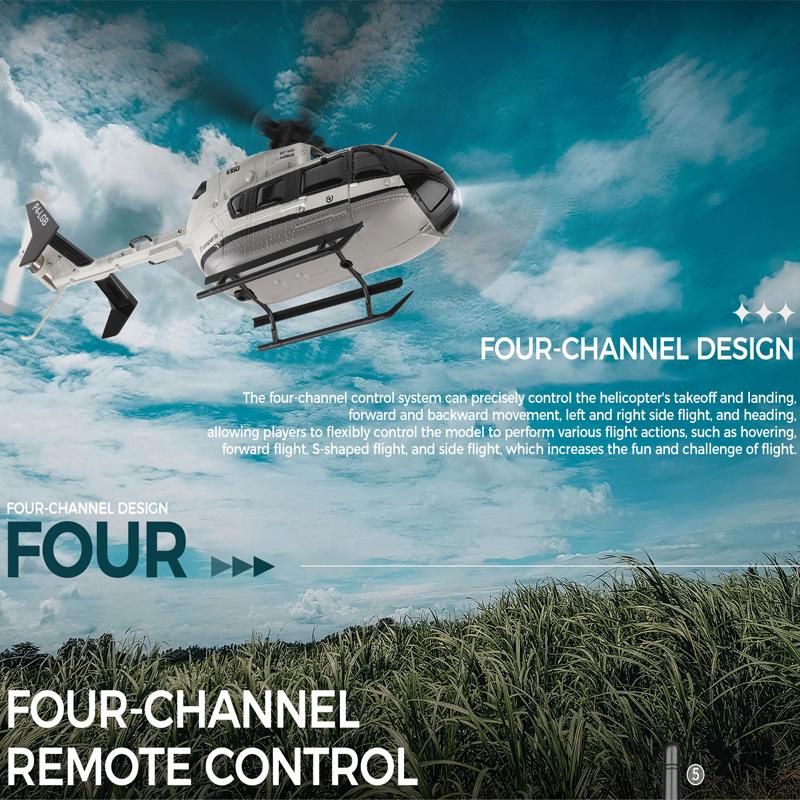 WLtoys K160 RC EC-145 Helicopter Four-Way Brushless Height Holding Remote Control Toys Gifts For Indoor Outdoor Flying Hobbyists