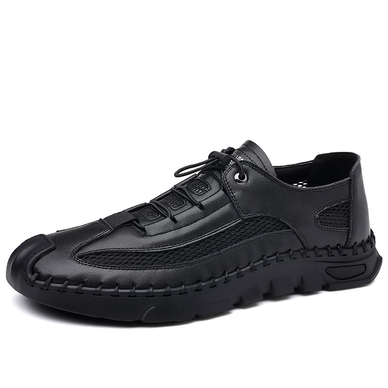 

Высокие мужские туфли на толстой подошве, повседневная обувь, дышащая сетчатая обувь, мужская обувь из натуральной кожи с мягкой подошвой ручной работы 38