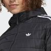 adidas Logo gestreifte Kapuzenjacke aus Baumwolle Damenjacke Schwarz HM2612