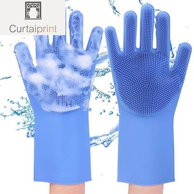 Guantes mágicos de silicona para lavar platos, esponja reutilizable para lavar platos, guantes de limpieza con cepillo, herramientas de cocina