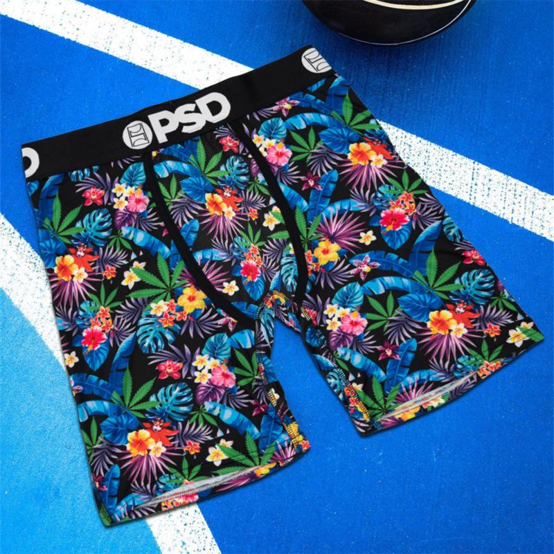 PSD Boxer Briefs Estampados Cómodos de Secado Rápido para Hombre de Línea Larga de Tiro Medio