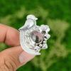 Natural Rhodonite Gemstone Multi Stone Bird Adjustable Ring 925 Sterling Silver