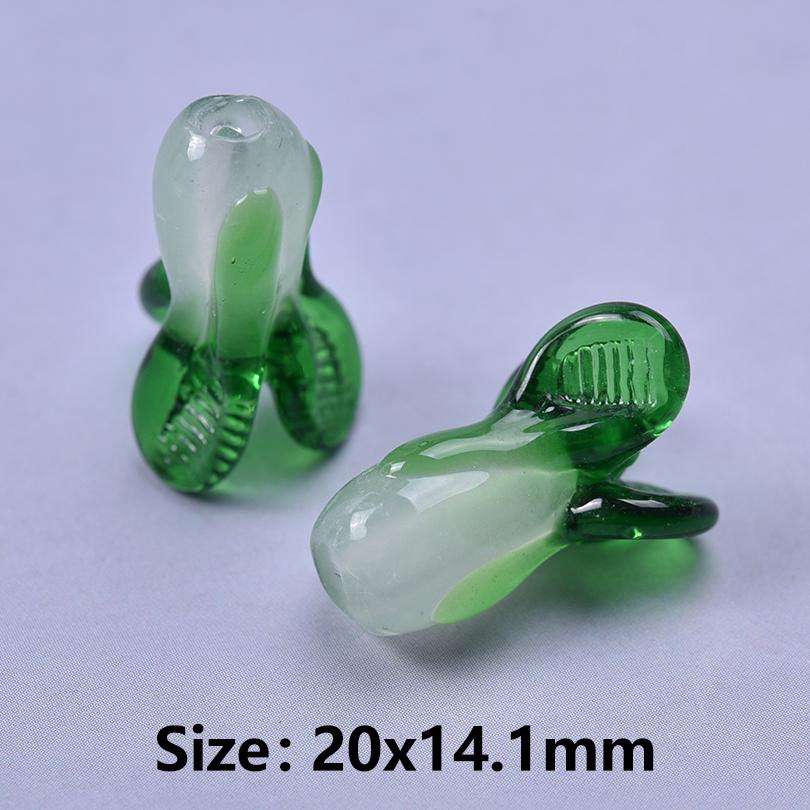 15pcs Mixed Glass Pepper Cherry Cabbage Pendants For Jewelry Making Supplies Red Apple Fruit Charm Pendant DIY Keychain Material
