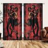 2pcs Skeleton Dance Printed Curtain for Halloween Home Decor - Rod Pocket Window Treatment for Bedroom, Office, Kitchen