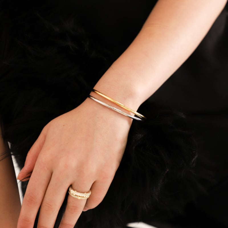 Dfarbe Silver/gold Natural Moissanite Thila Cuff Bangle