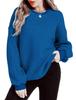 2024 Autumn/Winter Women's Solid Color Round Neck Long Sleeve Casual Loose Hoodie
