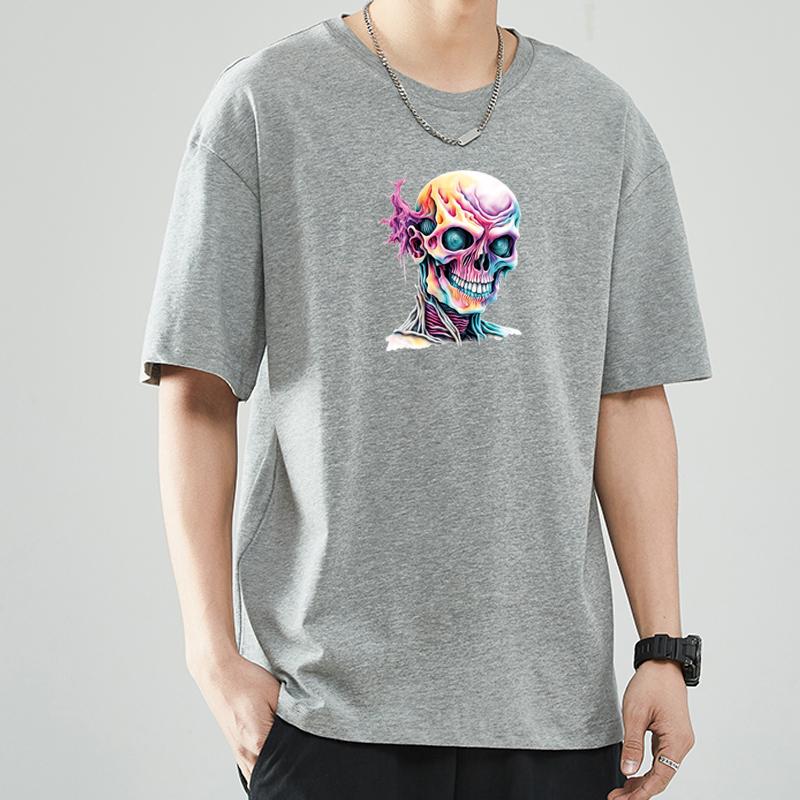 Colorful Skulls Heat Transfer Sticker Hiphop Diy Accessory Sticker Jeans Fashion Heat Press Appliqued Stripes Patches