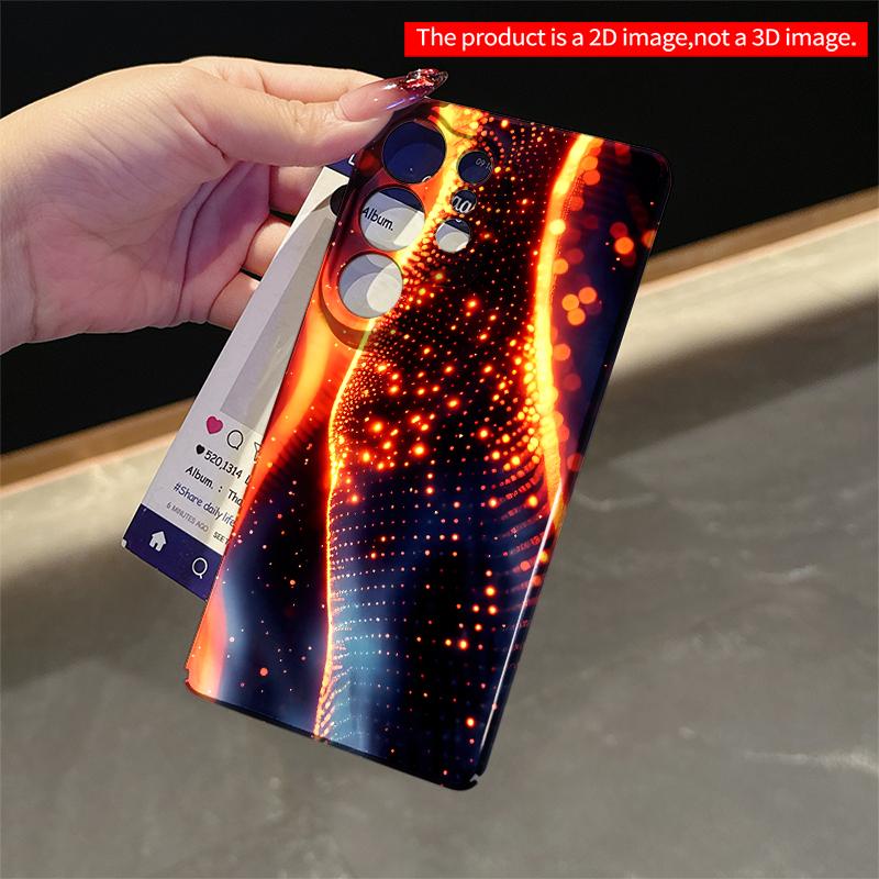 2DFlat Samsung Phone Case Glowing Particle Wave Design Applicable To Galaxy S22 S23 S24 S25ULTRA S26 A12 A13 A14 A15 A16