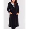 QICED Damenmode Lässig Einfarbiger Print Herbst Winter Langarm Kapuzenpullover Kleid