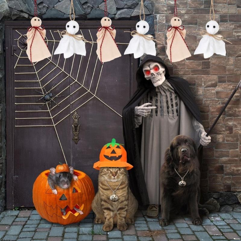 User Friendly Haunting Specters Decorations 12PCS Set With Twines Rope For Scary DIY Halloweens Party Ceiling Doorway Decoration