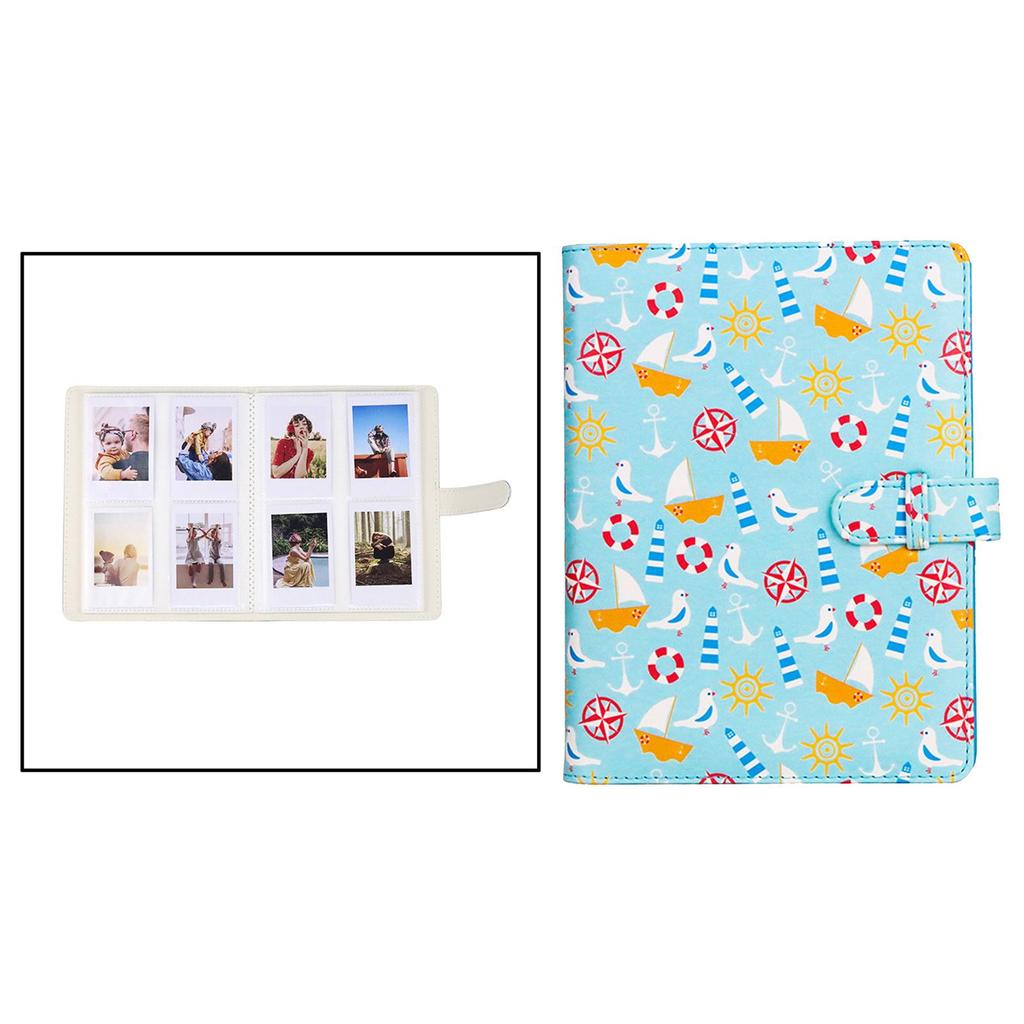 Tragbares Mini-Fotoalbum aus PU-Leder mit 128 Fächern für Instax Mini
