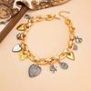 Collana girocollo a catena spessa in metallo CCB vintage Ingemark per donna con ciondolo a forma di fiore cuore amore Punk Collane Gioielli di moda Regali