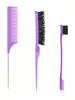 3pcs/set Hairdressing Tools Including Teasing Brush, Dip Dye Brush, Pointed Tail Comb, Eyebrow Brush, Great For Diy Hairstyles