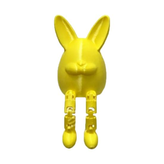 Easter Egg Bunny Figurine, 3D Printed Poseable Rabbit Statue with Movable Legs, Cute Desktop Ornament for Home, Office