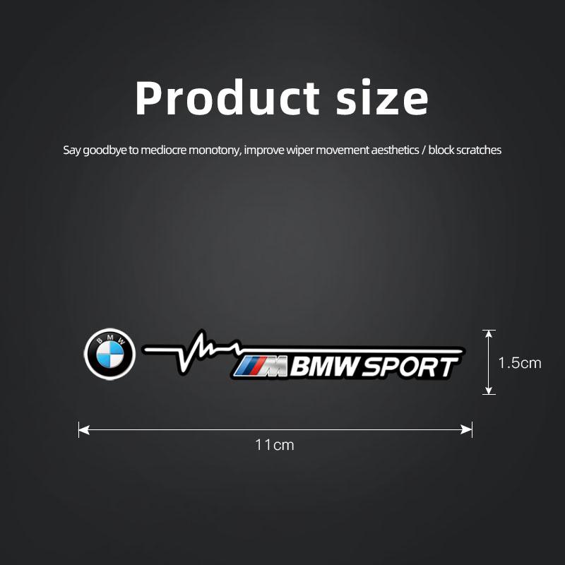 VKSO5 2Pcs Car Window Creative Stickers Car Wiper Stickers For BMW F30 F10 E90 F20 E46 E60 E70 E39 E36 E87 X6 Auto Emblem Decor Decals