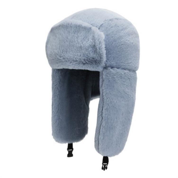 Winter Women's Windproof Faux Rabbit Fur Hat with Ear Protection - Fashionable & Warm for Outdoor Cycling