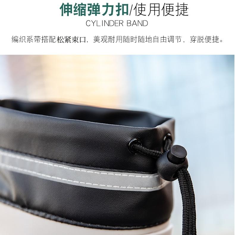 Water shoes high-end medium tube flat-soled rain shoes men's waterproof elastic bundle fixed cotton lint rain boots waterproof rubber shoes