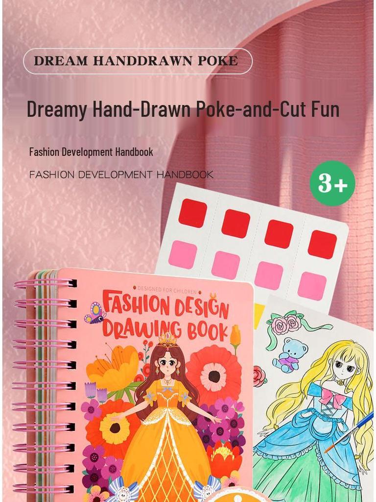 3-in-1 Princess Dress-Up Poke-a-Dot Painting Storybook Kit for Kids – Educational DIY Craft & Toy