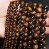 4/6/8/10/12 mm 15/20/30/40/50/60 piezas Cuentas de piedra natural para hacer joyas Pulseras DIY Collar Accesorios Cuentas redondas de ojo de tigre