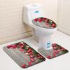 3D Christmas Bathroom Toilet Three-Piece Floor Mat Doormat Bathroom Carpet