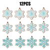 Winter Blue Snowflake Ornaments with Ropes Christmas Silicone Pendants Hanging Tree Decor for Home Party