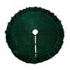 Velvet Christmas Tree Skirt 48 Inch Ruffled Holiday Tree Skirt Rustic Xmas Tree Decoration Soft Festive Tree Apron for Cozy Celebrations