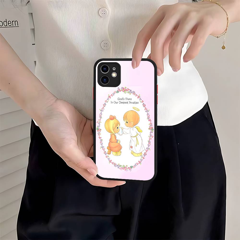 Precious Moments Cute For IPhone Air 16 15 14 Plus 13 12 11 Pro Max Matte Cover Jelly Shockproof Phone Case