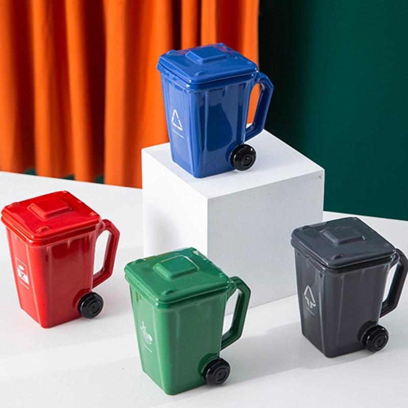 3D Trash Can Design Ceramic Coffee Mugs 400ml Creative Kitchen Cup Garbage Can Shape Mugs For Home Office Gift