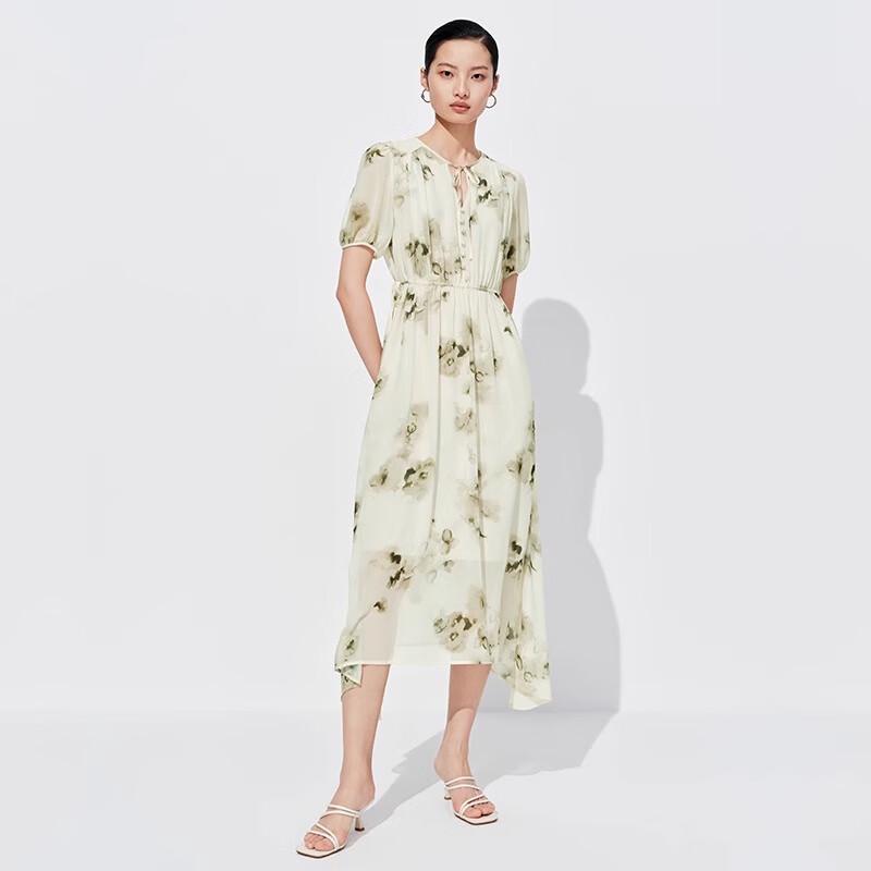 

Sweet basil Women s Tie-Strap Print Mid-Length Dress M