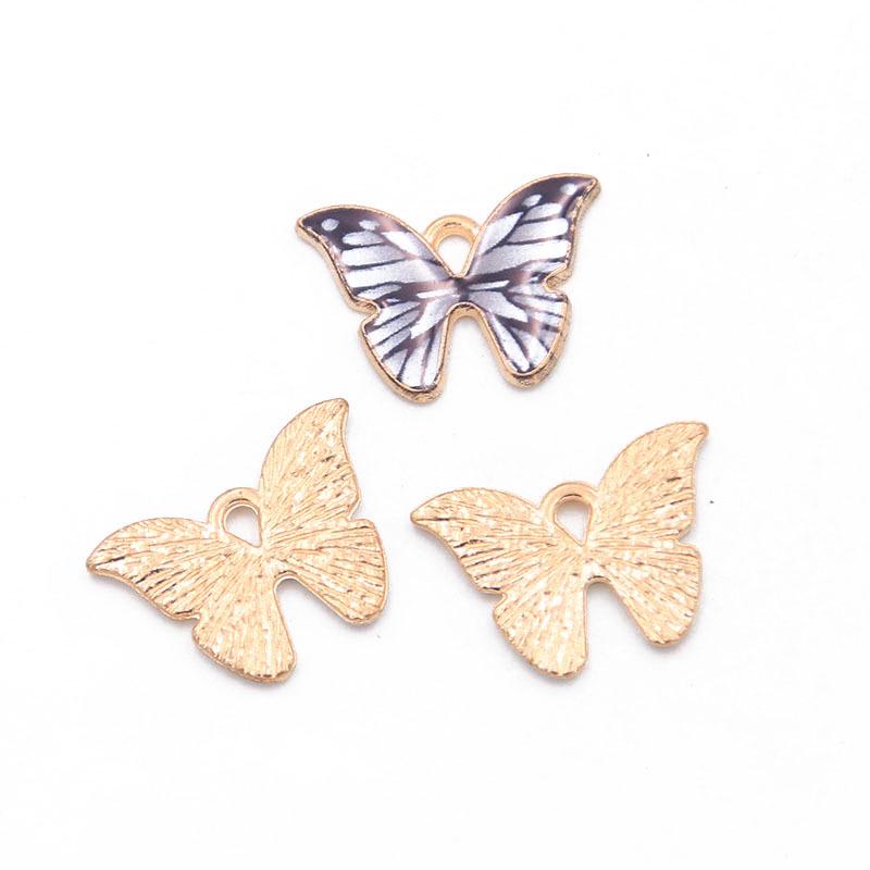 Colorful Enamel Butterfly Pendants - 15 Colors, 2 Styles for DIY Necklaces & Bracelets