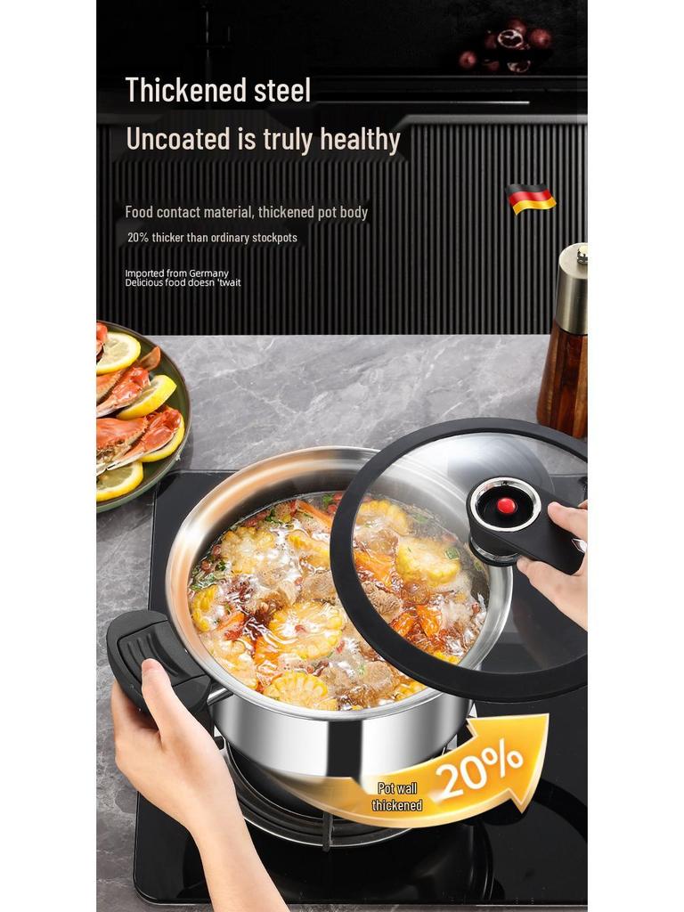 Xiyijia 304 Multi-Functional Double-Handle Large Capacity Pressure Cooker