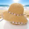New Small Fresh Lace Straw Hat Sunshade, Summer Sunscreen Travel Big Brim Bucket Hat Hollow