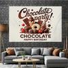 2D Flat Dessert Birthday Backdrop "Chocolate Party" Themed Background Cloth