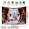 2D Cozy Winter Christmas Backdrop Red Curtains Photography Background
