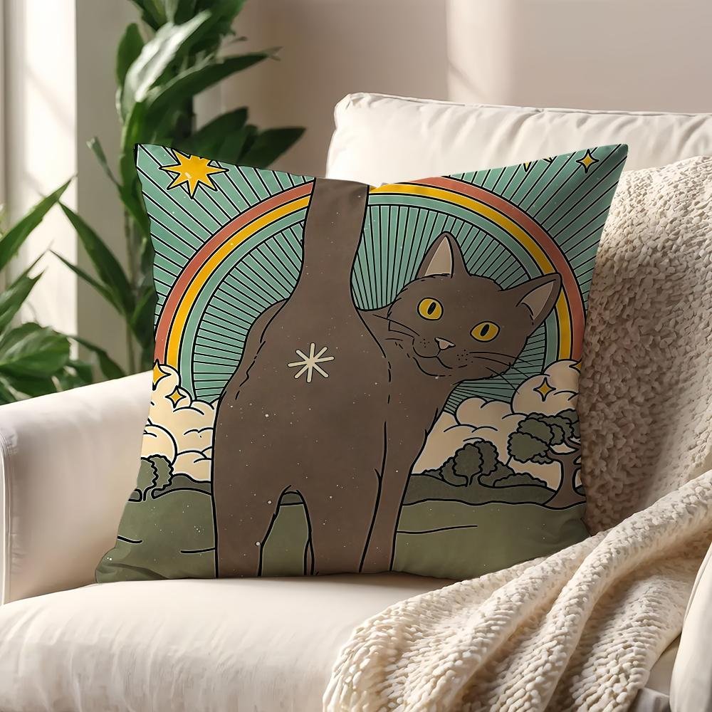 

Kawaii Comics Dream Cat Card cushion cover For Pillow Printing Sofa Decoration Home Car Room CoffeeShop Office Nordic Simplicity 30cmx30cm