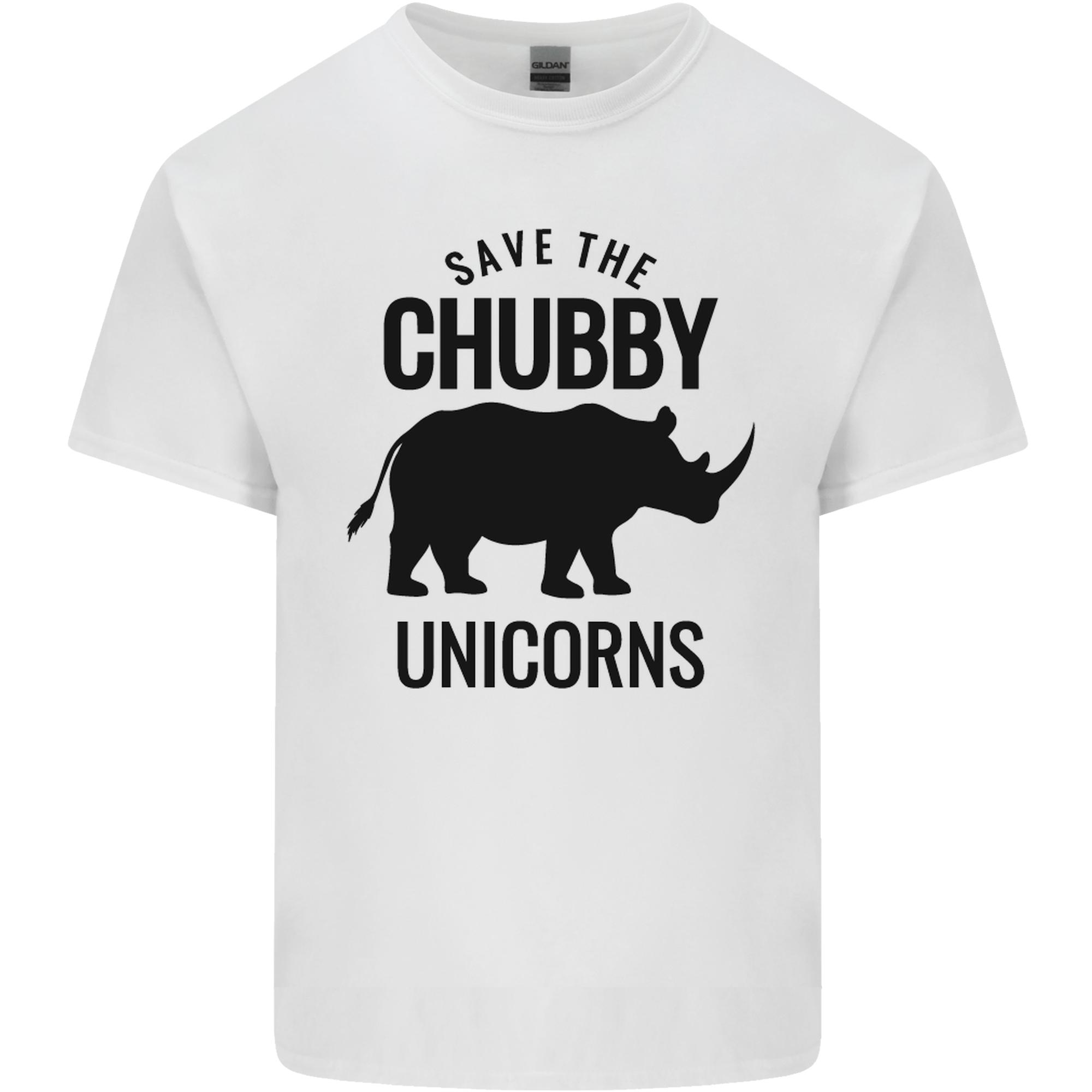 Save the Chubby Unicorns Unisexs Light Cotton TShirt S
