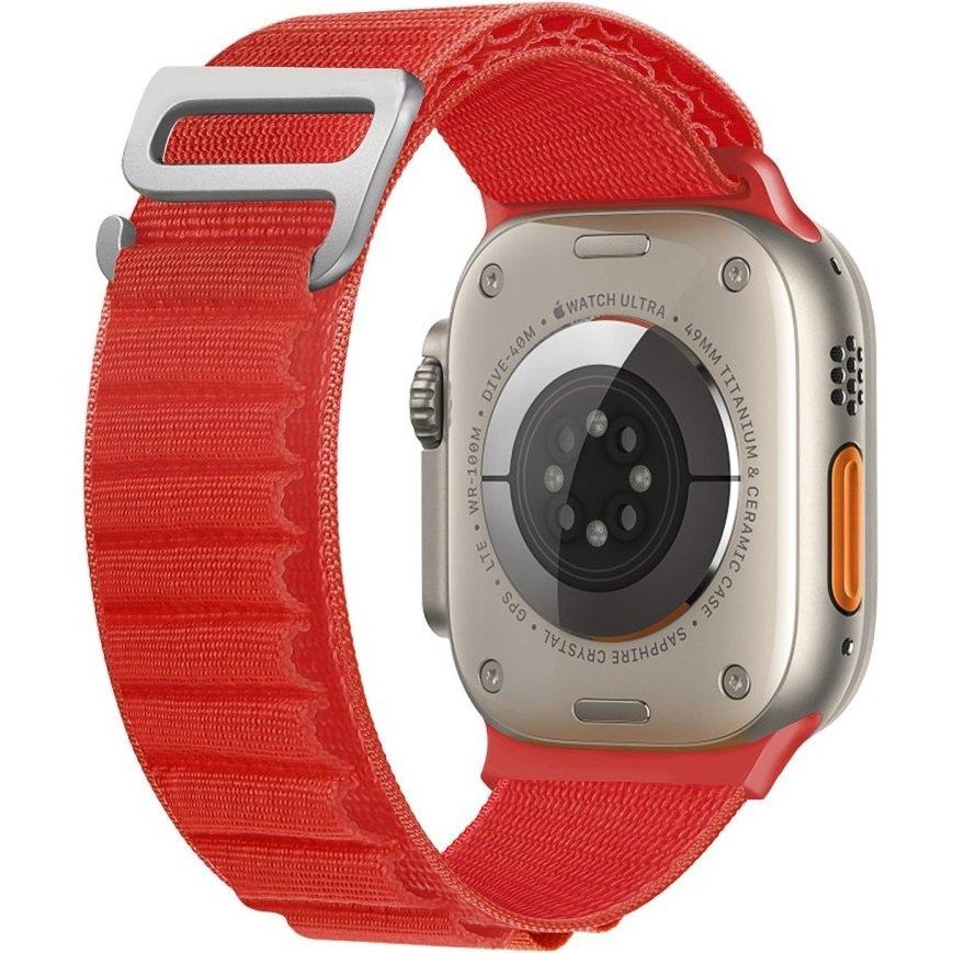 Nylon Strap for Apple Watch 1/2/3/4/5/6/7/8/9/10/11/SE Ultra 1/2/3 42/44/45/46/49mm, Red