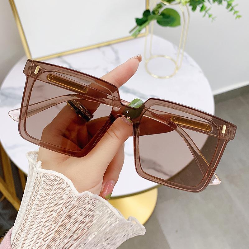 Unisex Trendy Large Frame Anti-UV Sunglasses - Popular Douyin Style