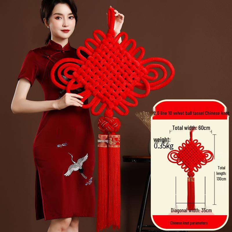 Large Chinese Knot Fu Character Pendant - New Year & Housewarming Wall Decoration