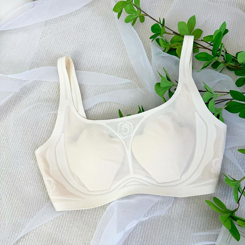 Vest Rabbit-ear Bra for Women Thin and Seamless Bra Mesh Gathering Bra Beautiful Back Without Underwire Bra Push Up Bra