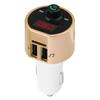 Car Wireless Bluetooth Audio Transmitter FM Radio Adapter Dual USB Charger MP3 Player (Gold)