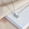 New Style Hourglass Zircon Pendant Necklace Stainless Steel Light Luxury Geometric Choker Jewelry Party Gifts For Women Girls