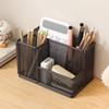 Iron Mesh Pen Holder Large Capacity Multifunctional Storage Box Office Desktop Storage Rack Student Desk Storage Basket Stationery Organizer Rack