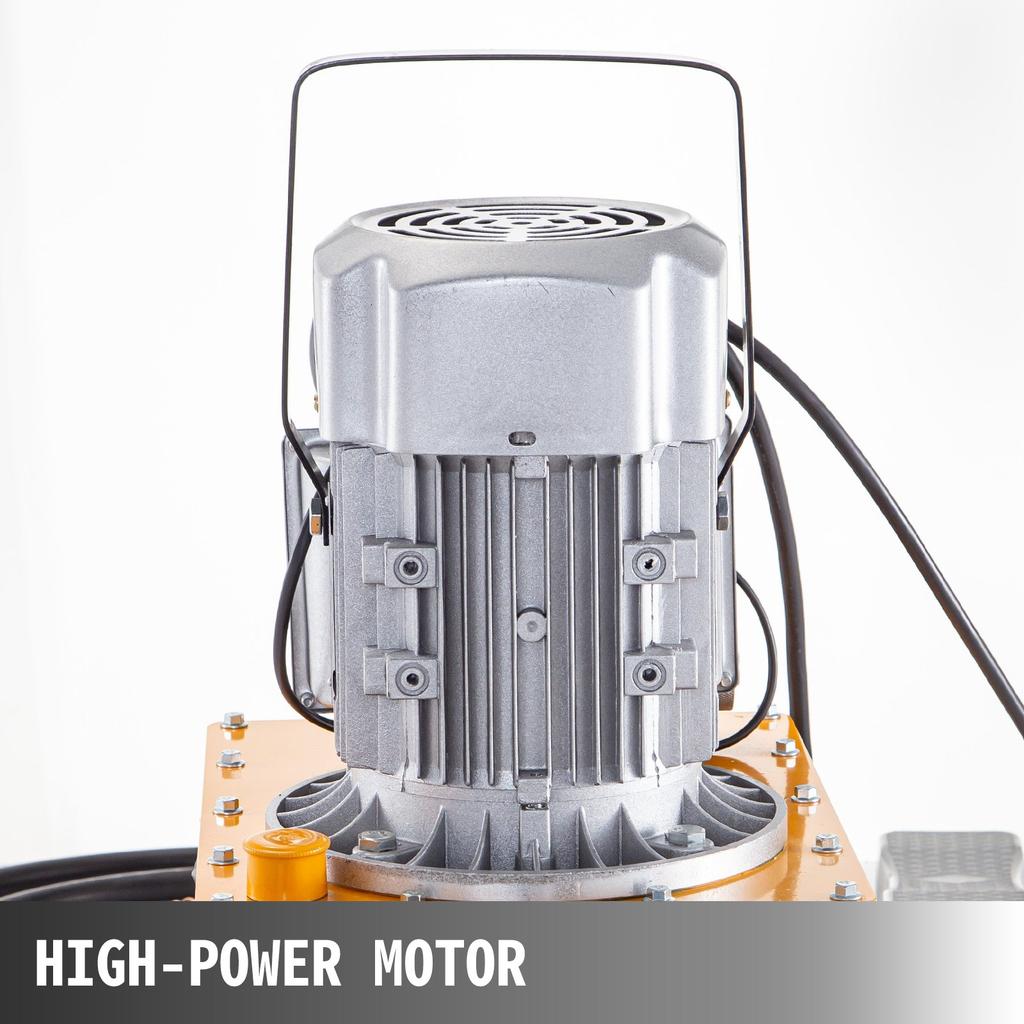 VEVOR Hydraulic Electric Pump, 750W Hydraulic Driven Pump, 70 MPa(10152 PSI) Single Acting, 220V, Solenoid Pedal, 7L Hydraulic Power Pack Cylinder