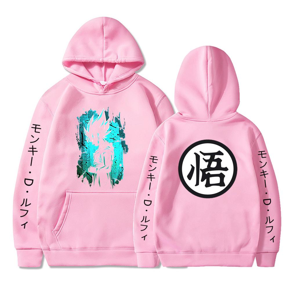 Anime Kreskówka Spersonalizowany Nadruk Sweter Męski i Damski Luźny Pulower Bluza z Kapturem