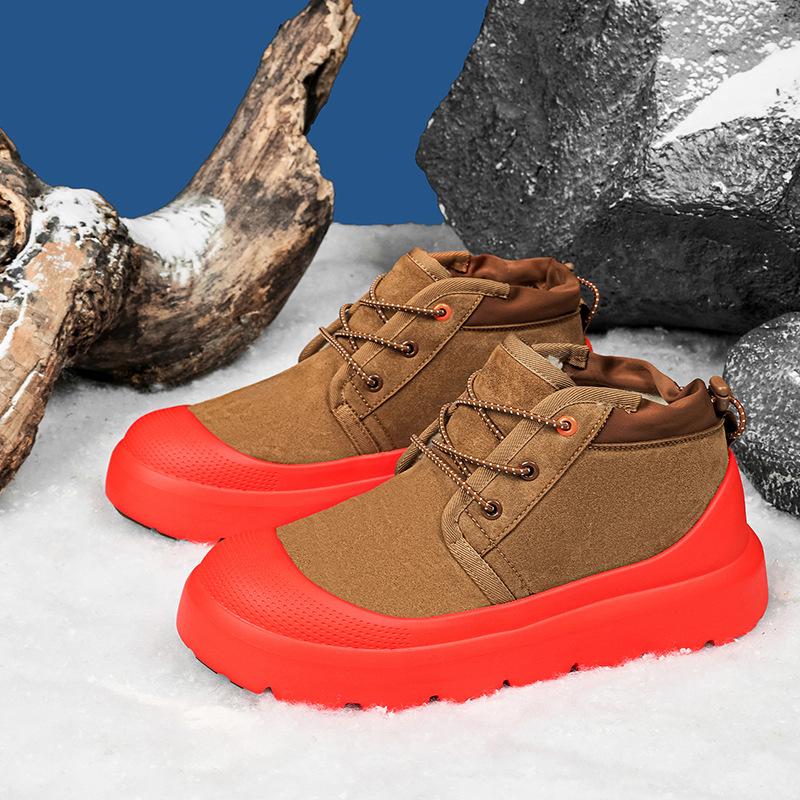Stejné pro muže i ženy v zimě 2025, nové ležérní všestranné sametové teplé sněhule, větruodolné kotníkové boty a bavlněné boty proti mrazu.