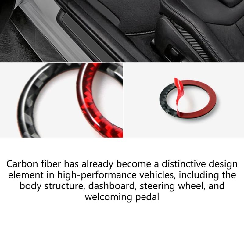 High Performances Carbon Fiber Car Trunk Button Cover Automotive Interior Sticker Trunk Button Rings Suitable for Auto