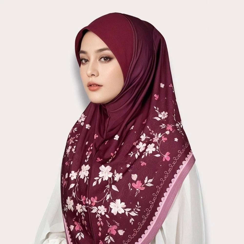 Breathable Printed Arab Lady Headscarf Adjustable Hijab Head Wrap Women