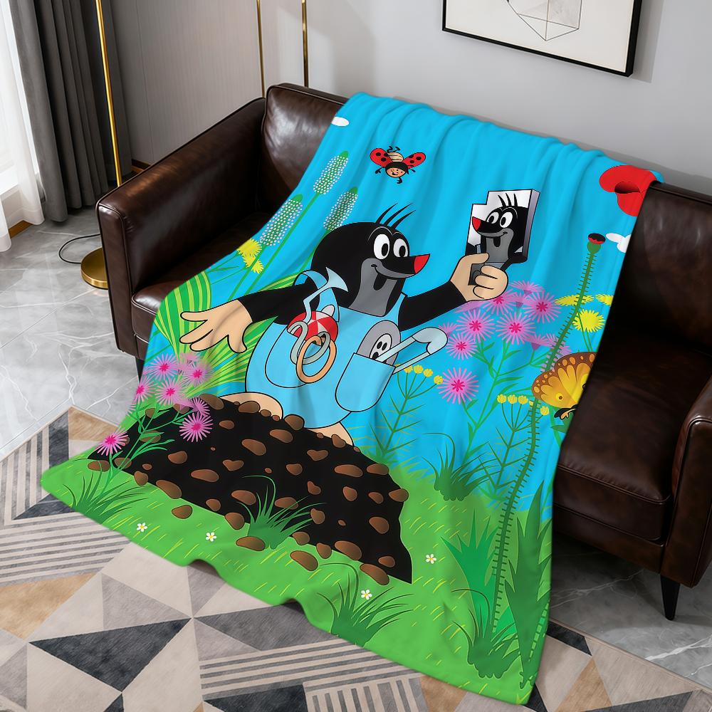 Soft Warm Plush Blanket Fuuny Cartoon Dorm M-Mole Sofa Living Room The Pet Hogar Bed Little Gift Nap K-Krtek Cute Home Flannel