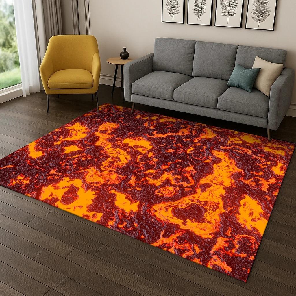 Volcano Magma Rock Carpet Rug for Bedroom Living Room Sofa Doormat Kitchen Home Decor Rugs for Bedroom Carpets for Living Room